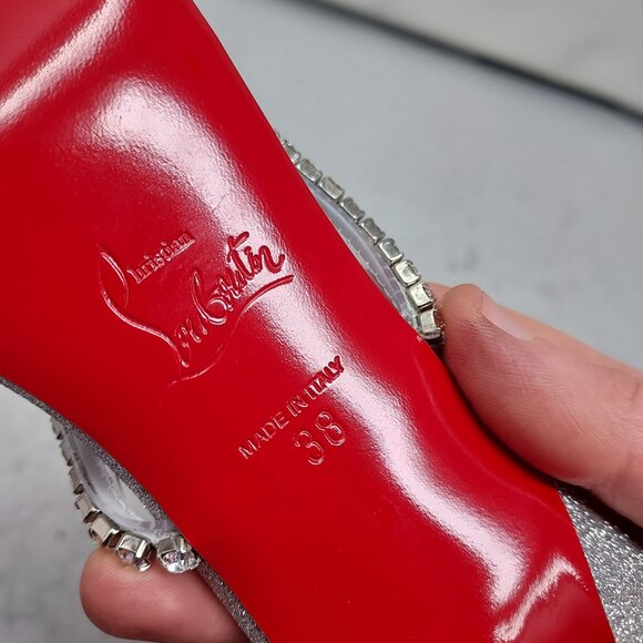 Christian Louboutin Silver Just Queen Crystal Bridal Wedding Heel Sandal - Picture 4 of 15